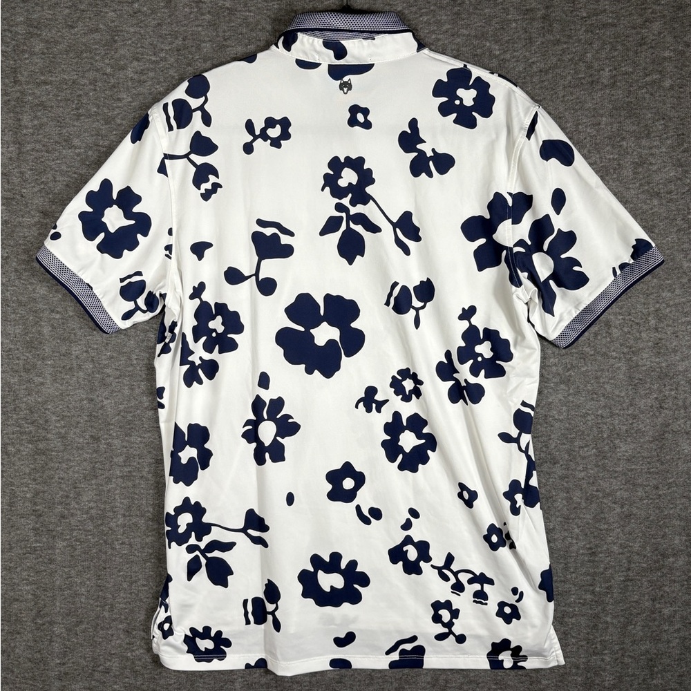 Greyson White and Navy Floral Polo Shirt - Picture 8 of 9